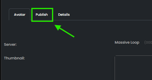 Publish tab