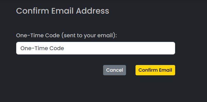 Email Confirmation Form